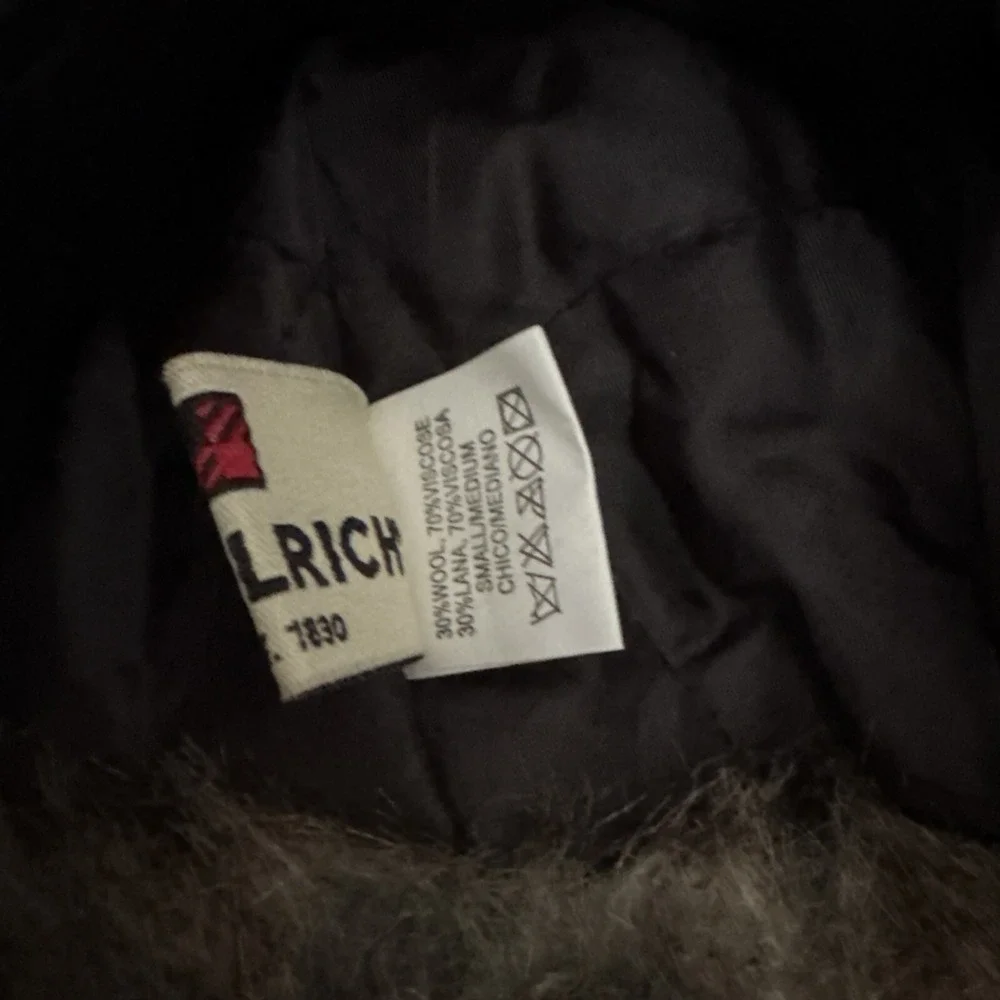 Woolrich Faux Fur Wool Blend Trapper Hat  Plaid Unisex Small Medium Lined Red